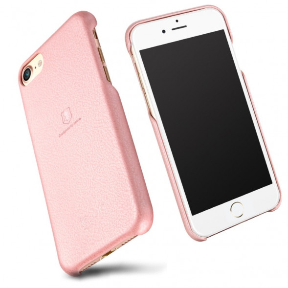 Кожаный чехол - накладка LENUO для iPhone 7 (Розовый)