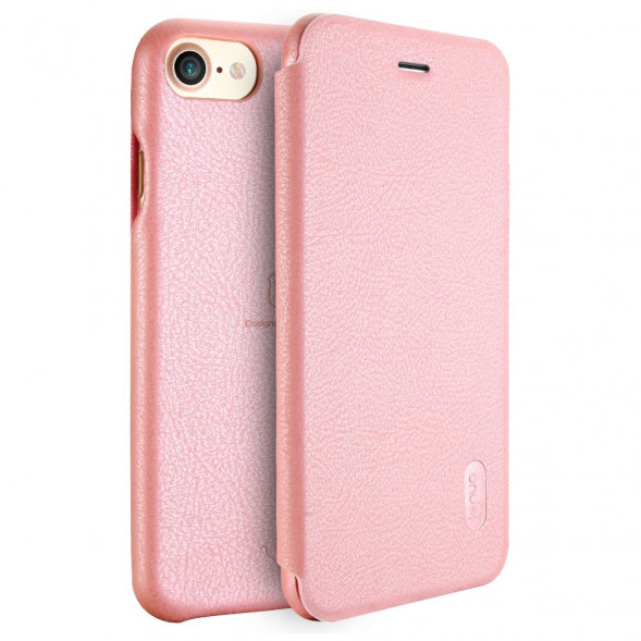 Чехол книжкой LENUO для iPhone 7 (Розовый)