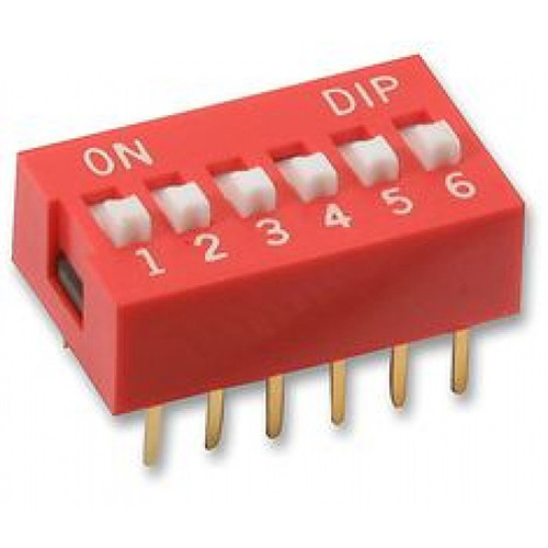 DS-06 (SWD1-6) 6 pin DIP переключатель красный шаг 2.54мм SWD1-6 (DS-06) (Вдм1-6)