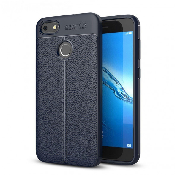 Чехол накладка Litchi Grain для Huawei Nova Lite 2017, P9 lite mini (синий)