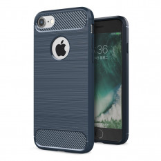 Чехол накладка Carbon Fibre для iPhone 7 (синий)