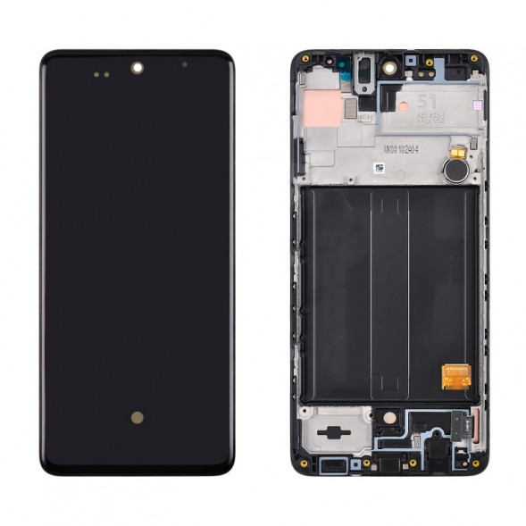 Дисплей для Samsung A515 Galaxy A51, M317 Galaxy M31s в сборе с тачскрином рамке (черный)