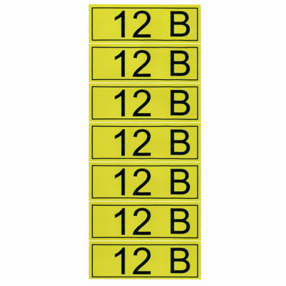 Информационный знак &quot;12 В&quot; 35х100