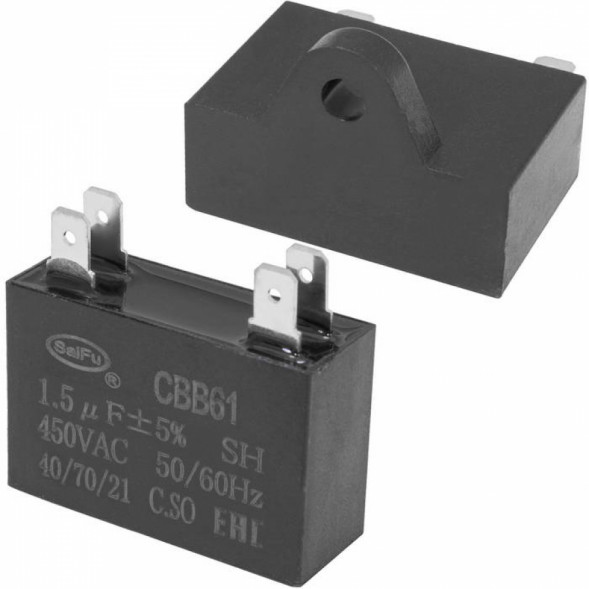 Конденсатор CBB61 1.5 uF 450V 4 PIN (SAIFU)