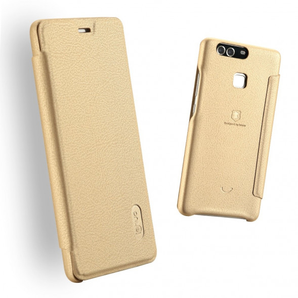 Чехол книжка LENUO для Huawei P9 (Золотой)