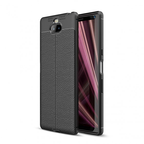 Чехол-накладка Litchi Grain для Sony Xperia XA3 (черный)