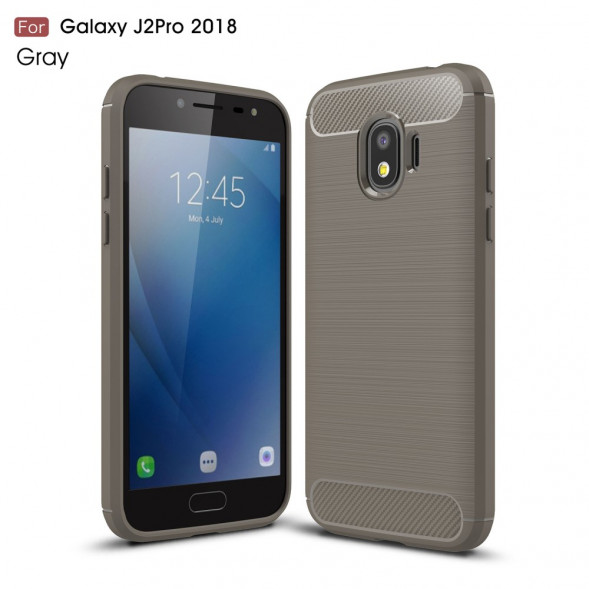 Чехол - накладка Carbon Fibre для Samsung Galaxy J2 Pro 2018 (серый)