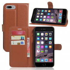 Чехол книжка с визитницей для iPhone 7 Plus (Коричневый)