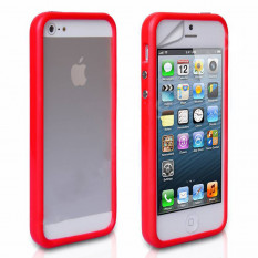 Бампер для iPhone 5, 5S (Красный)