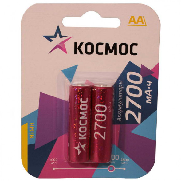 Аккумулятор Космос NiMH 2700 мАч 2 BL