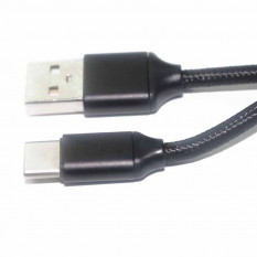 USB кабель 3.1 Type-C в тканевой оплетке 0.27 метра (черный)