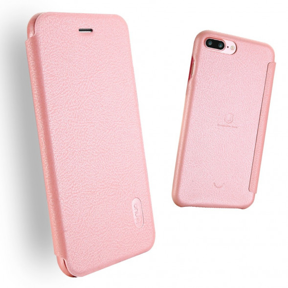Чехол книжка LENUO для iPhone 7 Plus (Розовый)