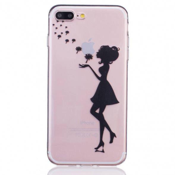 Силиконовый чехол для iPhone 8 Plus, 7 Plus (Девушка)